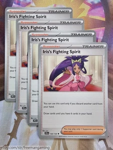 Juego de 4 cartas coleccionables Pokémon Iris's Fighting Spirit 149/159 Journey Together casi nuevo x4 - Imagen 1 de 1