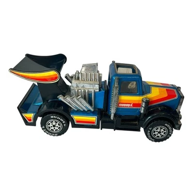 Semirremolque de carreras Buddy L 1981 de colección de metal y plástico años 80’s modelo de juguete niño’s niño Foto 1 de 4