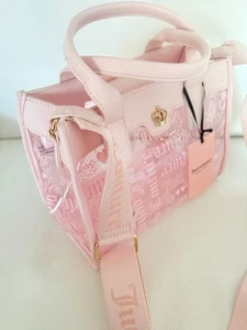 BOLSO BANDOLERA PEQUEÑO NUEVO CON ETIQUETAS JUICY COUTURE CORAZÓN POLVO RUBOR ROSA PLAYA - Imagen 1 de 5