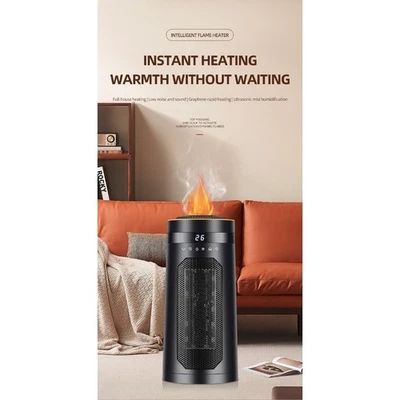 1500W Porcelain Heater with Humidifier Remote Control Oscillating Space Heater - Image 1 of 4