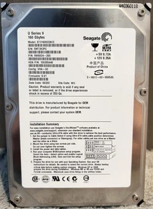 Seagate U Series 9 160GB ST3160022ACE OEM Hard Drive Black (UNTESTED) - Afbeelding 1 van 5