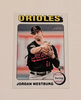 2024 Topps Heritage Jordan Westburg Rookie SP #229 White Border Orioles RC  - Image 1 of 2