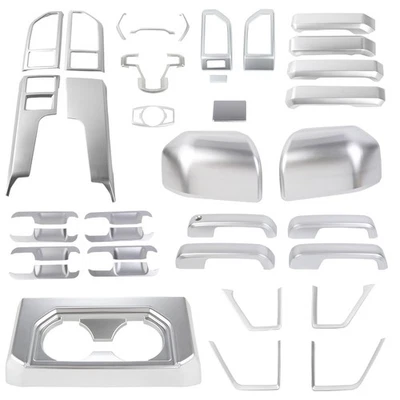 For Ford F150 2015-2020 Silver Console Steering wheel Dash Full Decor Trims Kit - Image 1 of 4