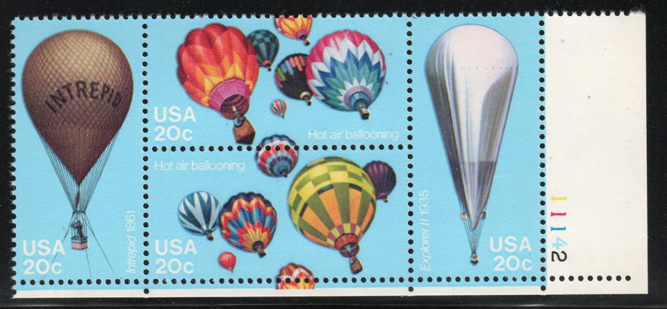 ALLY'S STAMPS US Plate Block Scott #2032-5 20c Balloons [4] MNH F/VF [F-53b] - Image 1 of 1