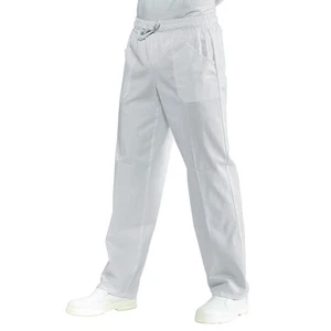 Pantalone con elastico bianco 150gr Isacco cotone cuoco medico infermiere trouse - Foto 1 di 1