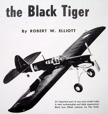 BLACK TIGER & Berkeley P-40 WARHAWK PLANS + BUILDING ARTICLE for UC Stunt Model - Image 1 of 4