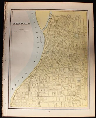 CRAMS ATLAS CITY STREET MAP PÁGINA DE MEMPHIS TN & DENVER COLORADO 1891 Foto 1 de 2