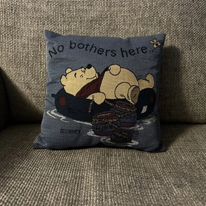 Disney Winnie The Pooh Bear couch Throw Pillow 12X12 Blue Great Condition - Picture 1 of 6