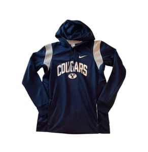 Nike BYU Cougars Brigham Young Univ Mens Medium Navy Therma-Fit Hoodie Jacket - Picture 1 of 10