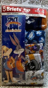 📀 Space Jam A New Legacy 5 Briefs 100% Cotton - Size 4 - Picture 1 of 2