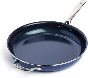 Cookware Diamond Infused Ceramic Nonstick, 14" Large Frying Pan with Helper - Picture 1 of 3