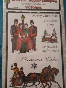 Victorian Christmas - Craft UK Christmas Cartoons Collection Rubber Stamp Sheet - Bild 1 von 2