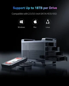 Yottamaster 4 Bay RAID Hard Drive Enclosure Type B RGB For 2.5" 3.5" SATA HDD US - Picture 1 of 9