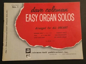 Easy Organ Solos Book 1 Dave Coleman arranged for Hammond Preset & Spinet 1960 - Picture 1 of 4