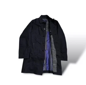 Etro Milano Cotton Coat Navy Blue Size M - Picture 1 of 10