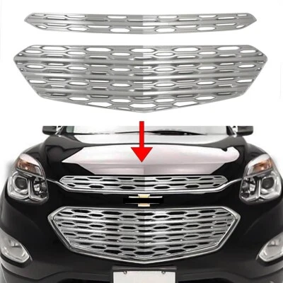 Inserto de 2 piezas de rejilla cromada para Chevy Equinox L, LS 2016 2017 Foto 1 de 4