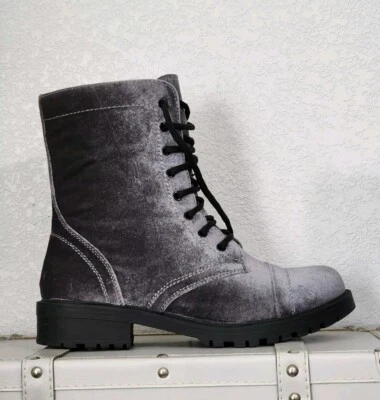 Botas de terciopelo gris oscuro para mujer Madden Girl RREX/RERX01J1 talla 10  Foto 1 de 4