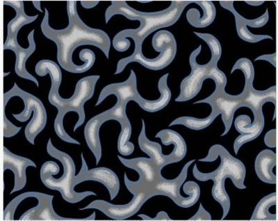 MDG On Fire 100% cotton fabric by the yard like Motorcycle flames - Black & Gray