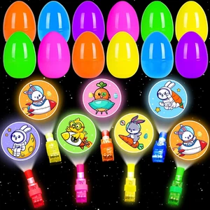24 Pack Easter Eggs Filled LED Finger Lights ,Easter Light up Toys Bulk Glow in - Picture 1 of 12