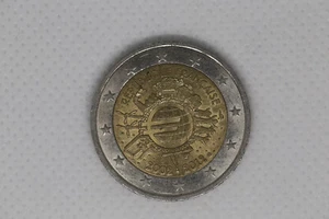 French commemorative 2 euro coin 2012 10th anniversary of euro - Picture 1 of 2