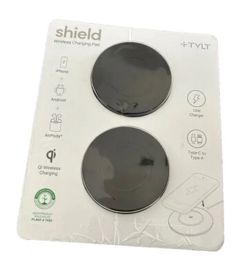 TYLT Shield Wireless Charger Pad | Wireless Charging Station | Qi-black 2 Pack - Image 1 of 2