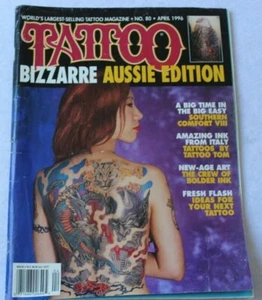 TATTOO BIZARRE AUSSIE EDITION NO. 80 April 1996 with Tattoo Magazine Supplement - Picture 1 of 11