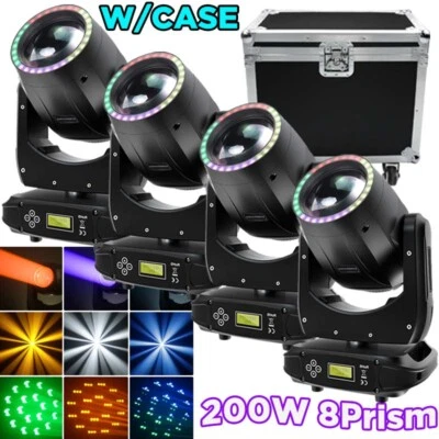 200W LED Moving Head Lights 8Prism RGBW Gobo Beam Stage Spot Light DJ Disco DMX - Image 1 of 4