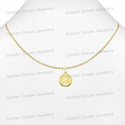 Ciondolo in vero oro giallo 14 kt battesimo religioso catena Valentino