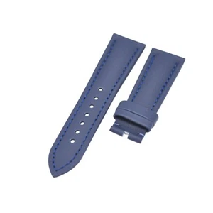 23mm Blue Leather Watch Strap For Blancpain Fifty Fathoms - Picture 1 of 6