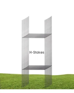 QTY- 5 Heavy Duty Metal H-Stakes Frame Wire Stakes Yard Sign Stake 24"x10" - Picture 1 of 9