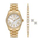 Womens Wristwatch + Bracelet + Earrings MICHAEL KORS LEXINGTON MK1079SET Golden
