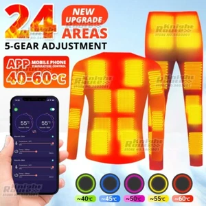 24Areas APP Control Temperature Heated Underwear and Jacket USB Phone Wintter - Picture 1 of 12