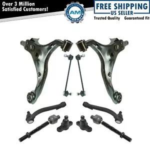 10 Piece Steering Suspension Kit Lower Control Arms Ball Joints Tie Rods Links - Picture 1 of 6