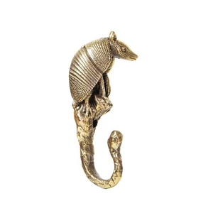 Armadillo, brass large hook, exquisite details. Perfect for clothes, towels, hat - Picture 1 of 16
