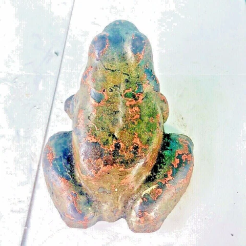 HUBLEY FROG CAST IRON SOLID TOAD STATUE GARDEN DOORSTOP 6" ORIGINAL PAINT SOLID Cover