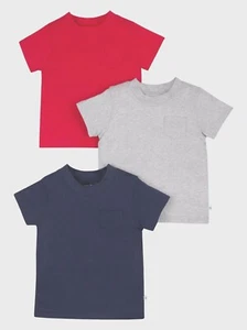 Little Star Organic Baby Boys Brights Short Sleeve Pocket T-shirts, 3-Pack,12 Mo - Picture 1 of 4