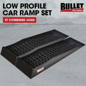 BULLET 2PCS Heavy-Duty Low Profile Car Service Ramps 3T AntiSkid Lowered Vehicle - Picture 1 of 8