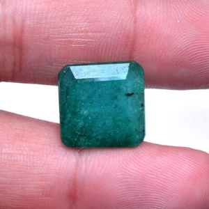 11.00 Cts Natural Colombian Emerald Square Faceted Ring Size Gemstone~Certified - Picture 1 of 3