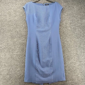 Worth New York Dress Womens 8 Blue Sheath Boat Neck Ladies Office Career Modest - Picture 1 of 12