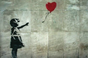 GRAFFITI BALLON MÄDCHEN POSTER - BANKSY 24x36 - Bild 1 von 3