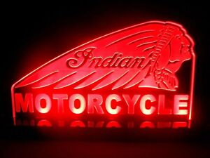 Indian Motorcycles Logo LED Neon Light TableTop Man cave room Garage Signs Gift