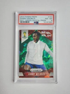 2014 Panini Prizm World Cup #141 Danny Welbeck Green Crystal 11/25 PSA 8 - Picture 1 of 2