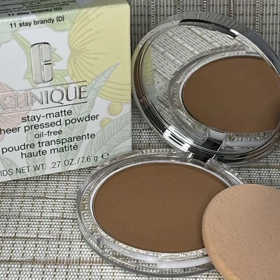 Clinique Stay Matte Sheer Pressed Powder 11 STAY BRANDY Oil-Free Makeup NIB Free - Image 1 of 2