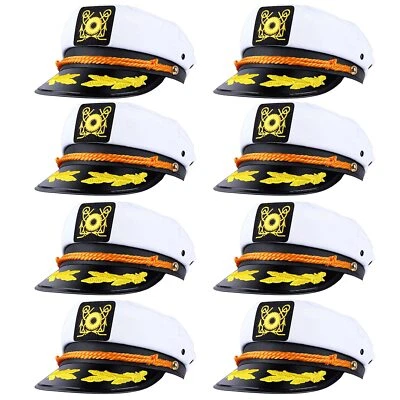 8 Captain Hats Adjustable Sailor Cosplay Boat Costume Party Accessory for Men - Image 1 of 4