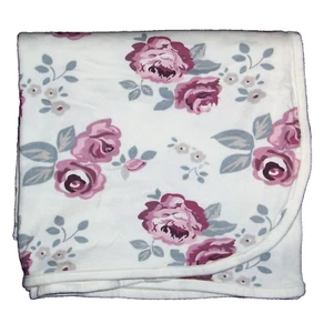 Modern Moments Gerber Roses Floral Baby Swaddle Blanket Pink Gray Cream Cotton - Picture 1 of 2