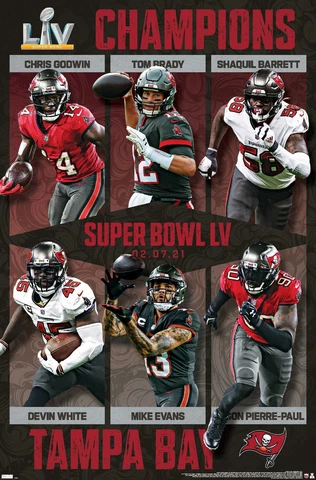 Tampa Bay Buccaneers SUPER BOWL LV CHAMPIONS 2021 Official Commemorative POSTER Cover