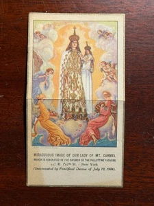 Nuestra Señora del Monte Tarjeta vintage Carmel 447 E. 115th St. NYC Manhattan - Imagen 1 de 2