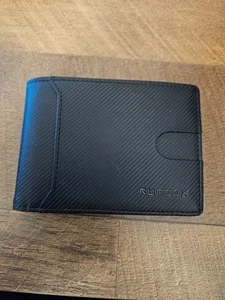 Runbox Slim Schwarz/Orange Leder Geldbörse Herren - Bild 1 von 3