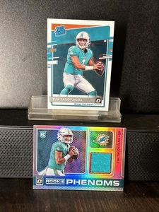 2020 Donruss Optic - Tua Tagovailoa Rookie Patch & Rated Rookie (2) Card Lot - Bild 1 von 6