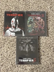 TERRIFIER Trilogy STEELBOOK 4K/BLU-RAY/DVD Damien Leone Art the Clown - Picture 1 of 6